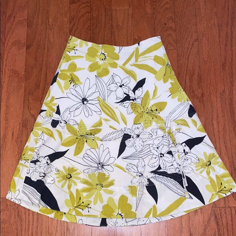 Elevenses Cream/Light Green/Black Midi Skirt